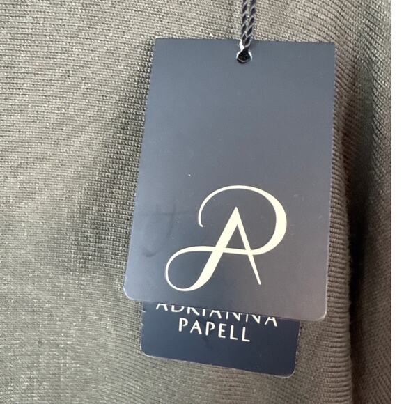 Adrianna Papell Women's Exposed Seam High Low Oversized Sweater Olive XS NWT - Picture 9 of 9